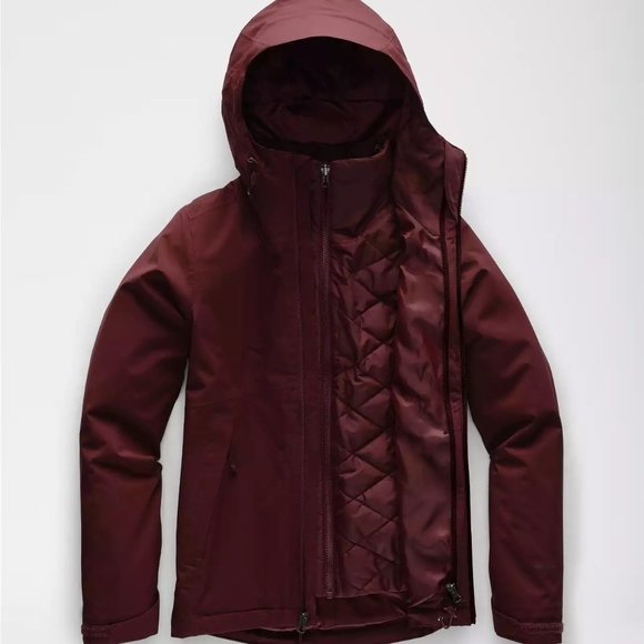 North Face Women's SMALL Carto Triclimate Jacket - Deep Garnet Red - Picture 2 of 5